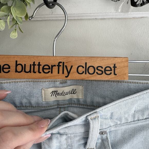 Madewell The Mom Jean Might Washed Distressed Straight Leg 28P Crop KS - Picture 2 of 5